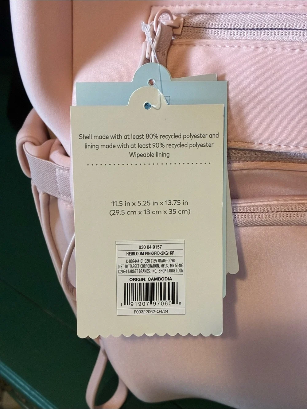 cloud island Blush Pink Boxy Diaper Backpack